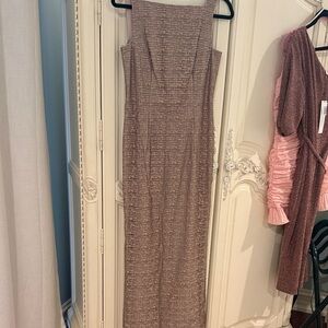 Phoebe Couture Strapless Tan Dress
